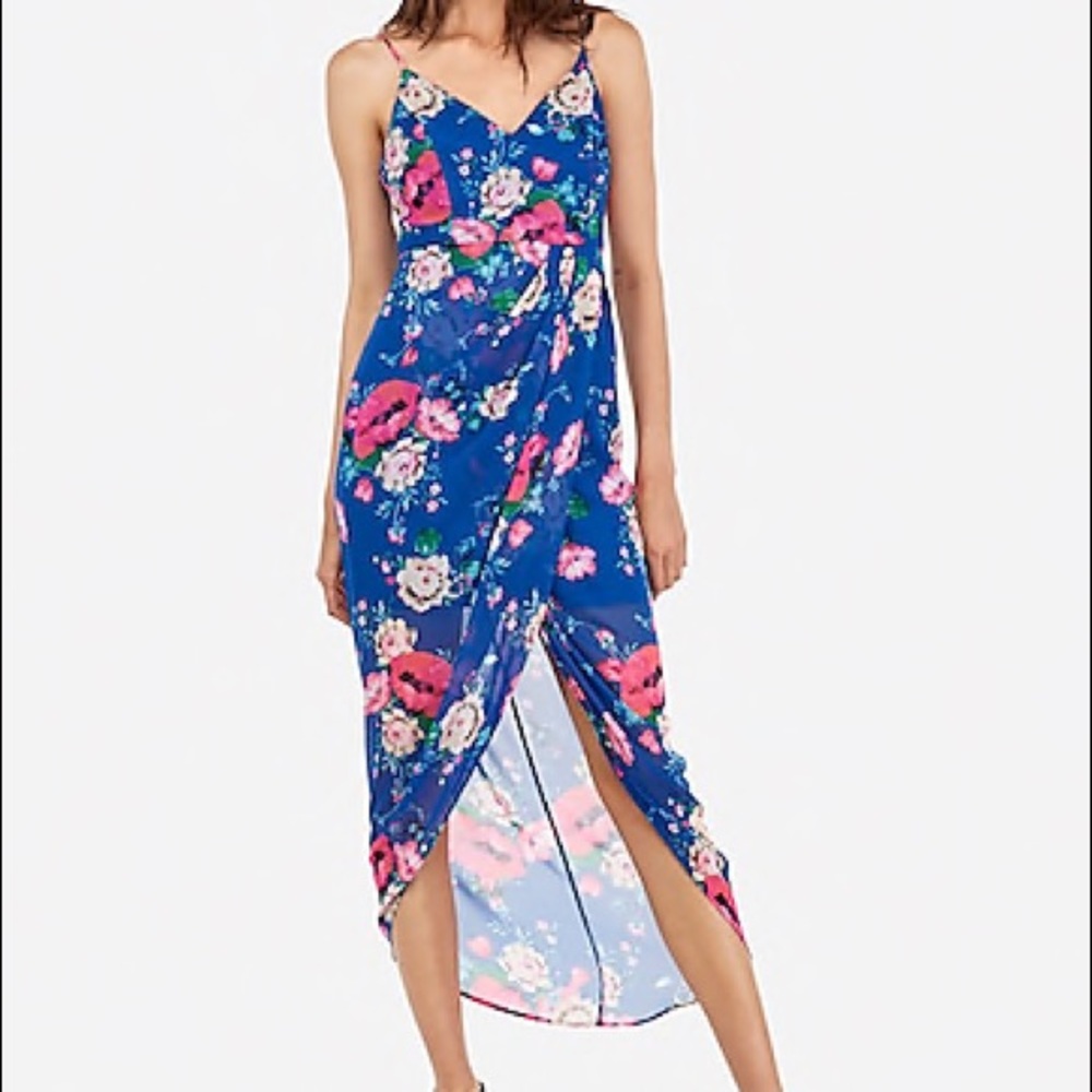 Express Floral Chiffon Maxi Dress